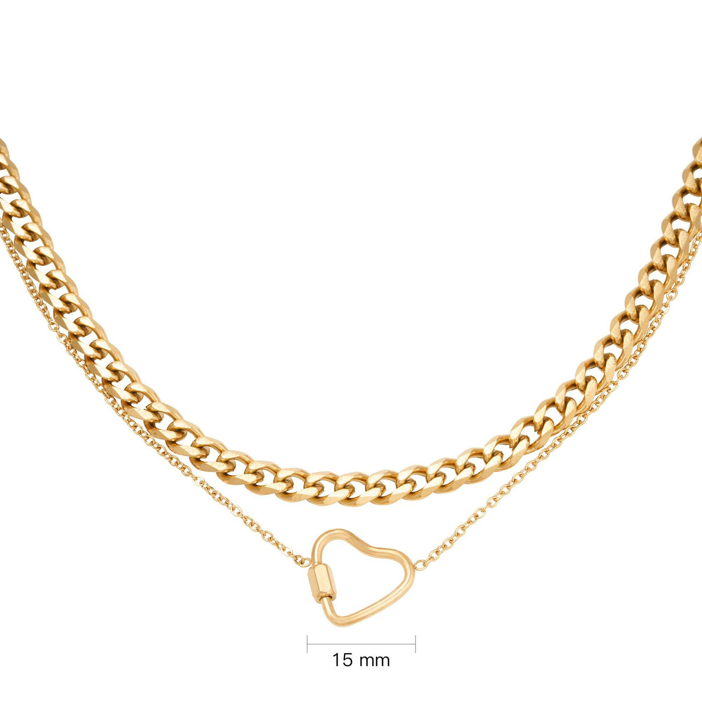 Chained Heart Kette Gold - EL2IZ JEWELRY