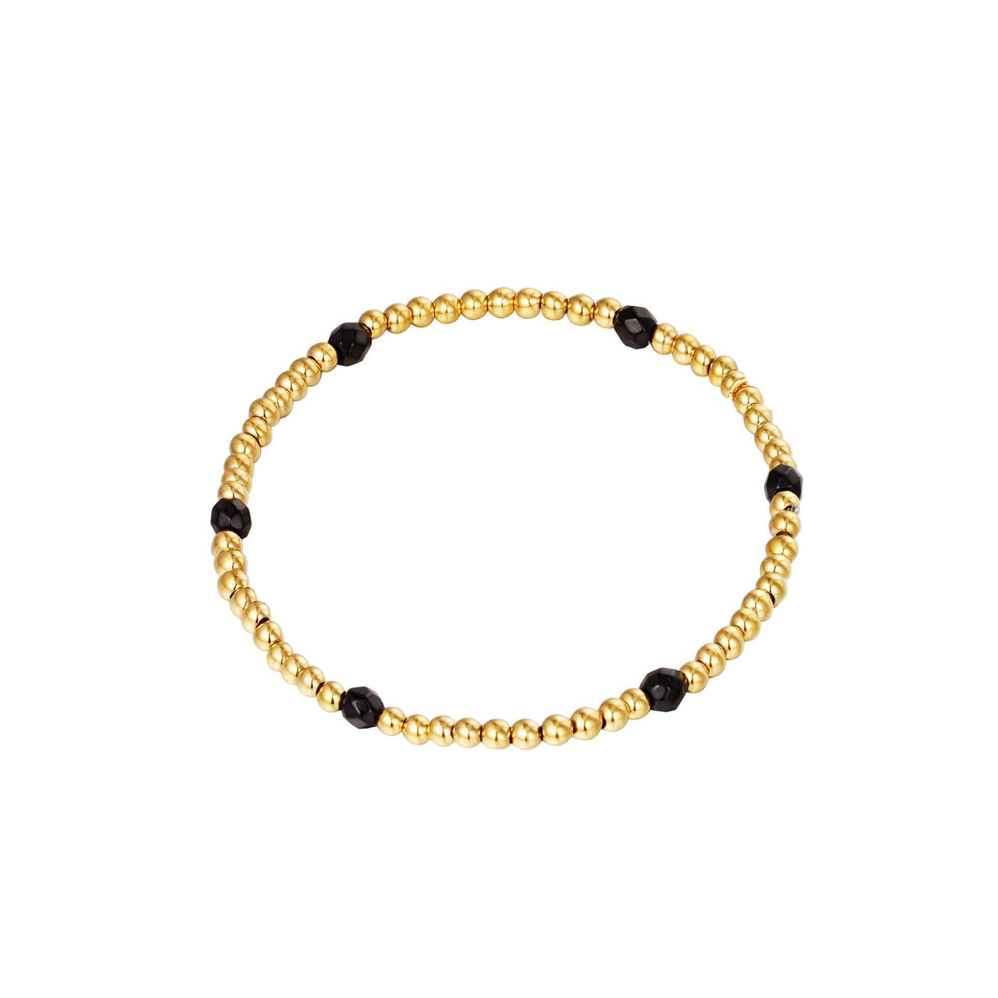 Black Diamond Beads Armband Gold - EL2IZ JEWELRY